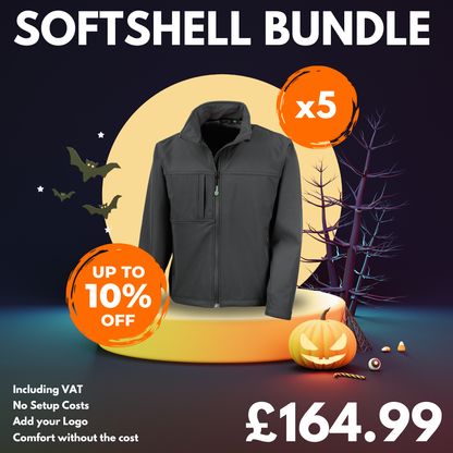 5 Mens Classic Softshell Jacket with Free Logo Bundle
