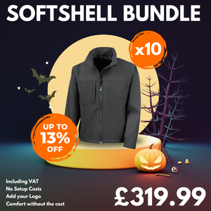 10 Mens Classic Softshell Jacket with Free Logo Bundle