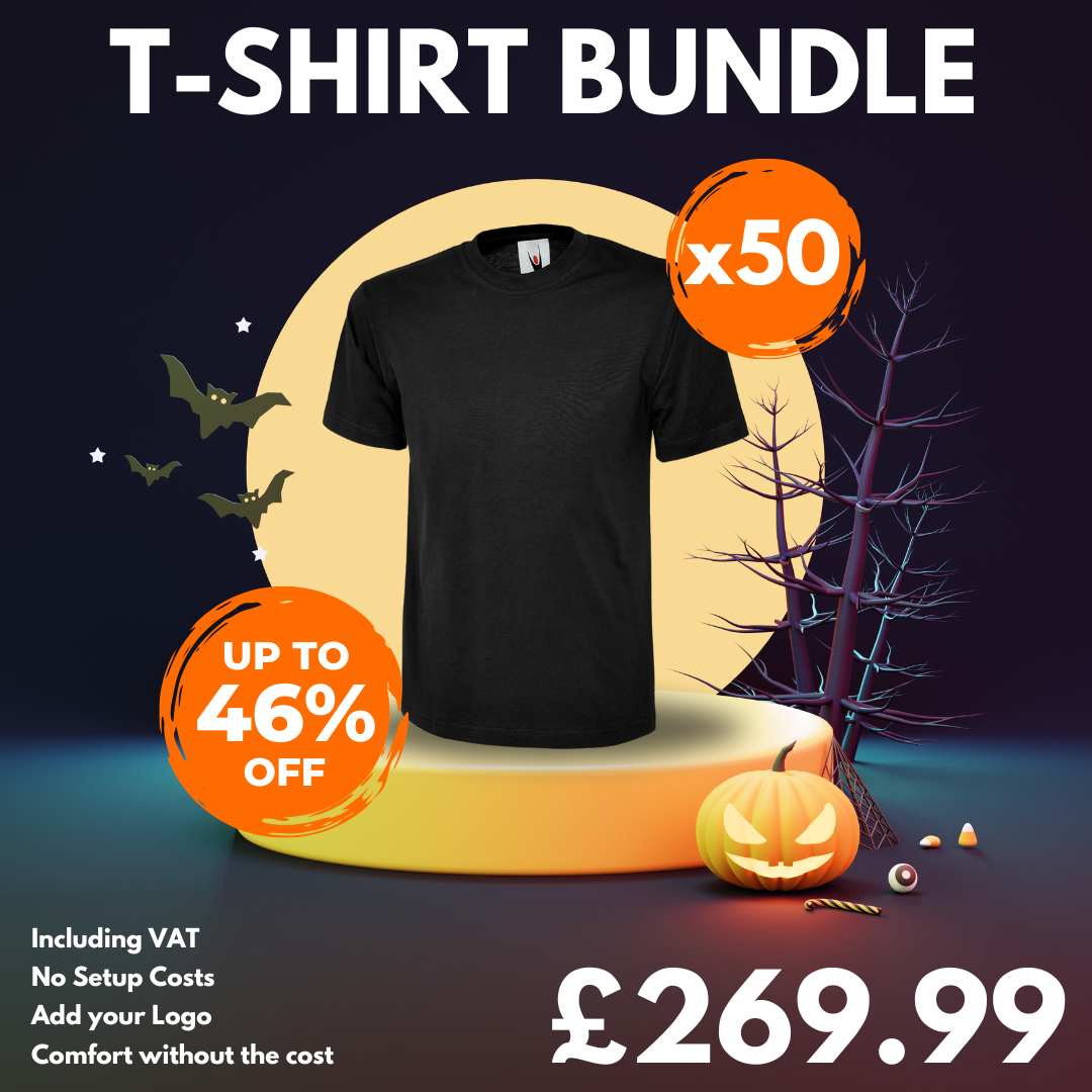 50 Custom T-Shirts with Free Logo Bundle