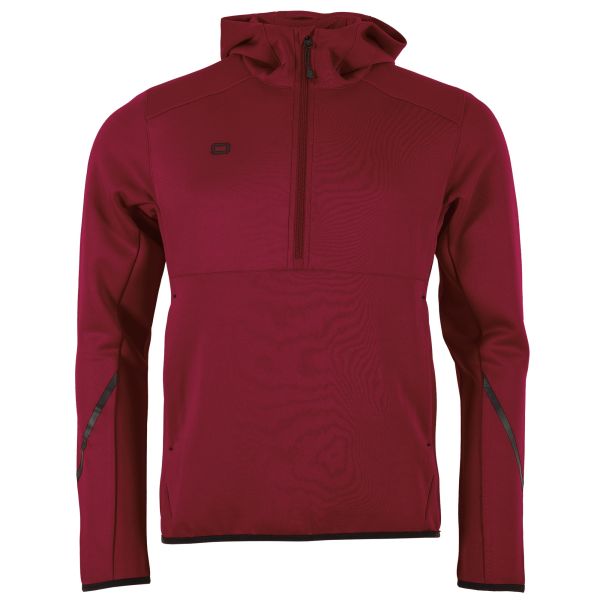 Plaza Hooded Half Zip Top - Dark Burgundy