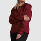 Plaza Hooded Half Zip Top - Dark Burgundy