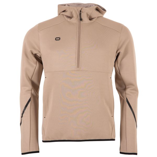 Plaza Hooded Half Zip Top - Beige