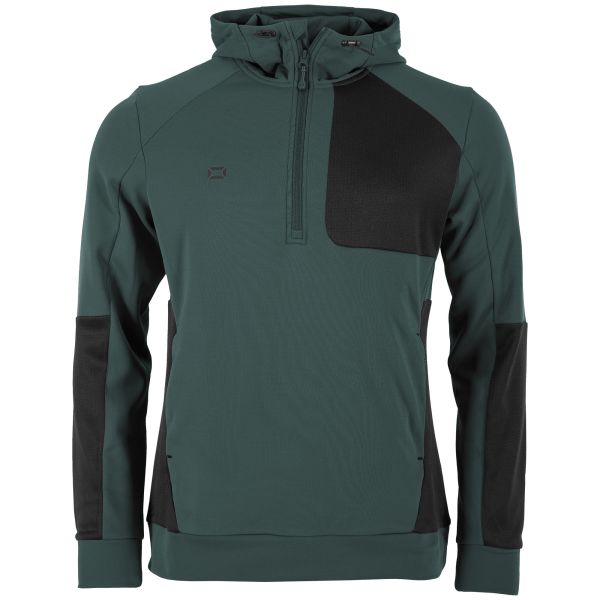 Plaza Brush Hooded Half Zip Top - Stormy Grey