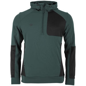 Plaza Brush Hooded Half Zip Top - Stormy Grey