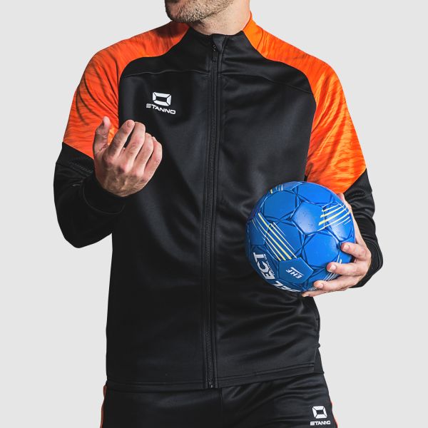 Bolt Full Zip Top - Black-Orange