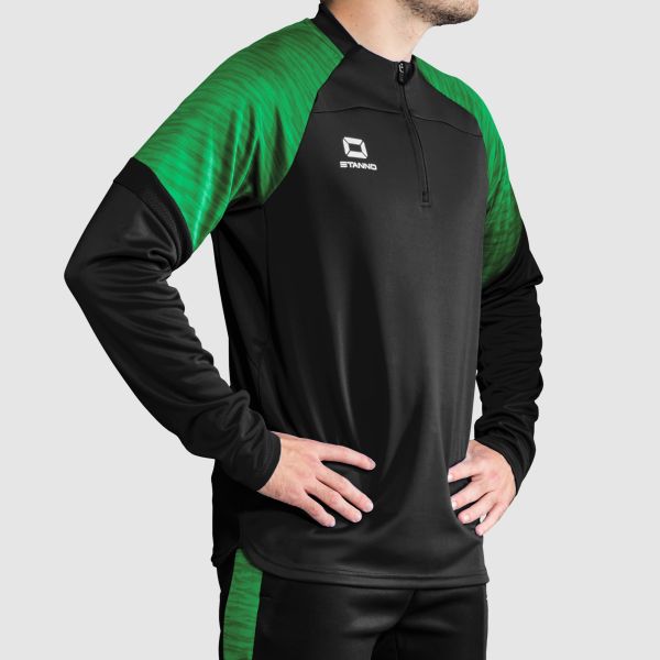 Bolt Quarter Zip Top - Black-Green
