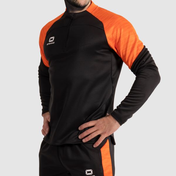 Bolt Quarter Zip Top - Black-Orange