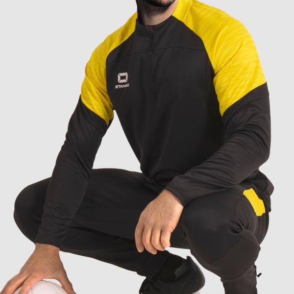 Bolt Quarter Zip Top - Black-Yellow