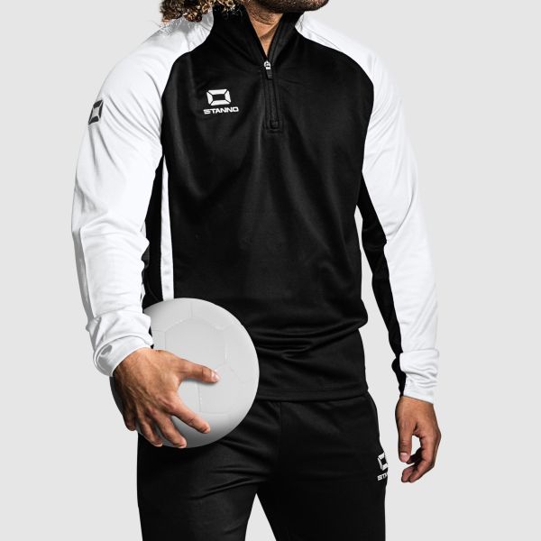 Stadio Quarter Zip top - Black-White