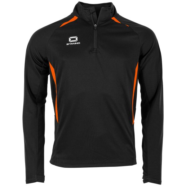 Stadio Quarter Zip top - Black-Orange