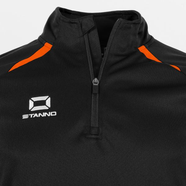 Stadio Quarter Zip top - Black-Orange