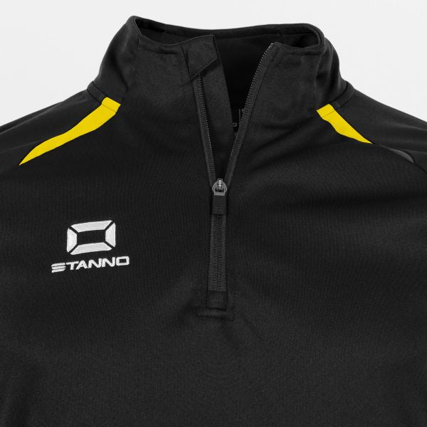 Stadio Quarter Zip top - Black-Yellow