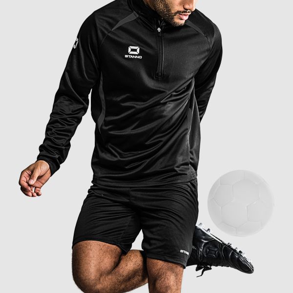 Stadio Quarter Zip top - Black-Anthracite