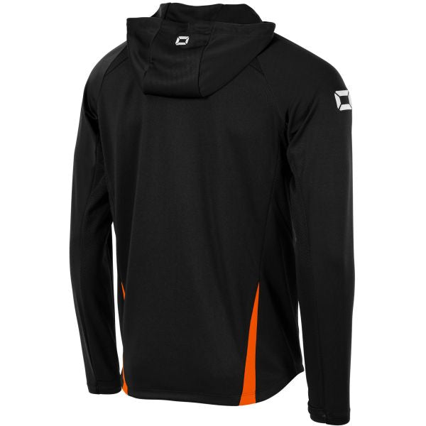 Stadio Hooded Full Zip Top - Black-Orange
