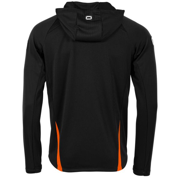Stadio Hooded Full Zip Top - Black-Orange