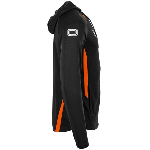 Stadio Hooded Full Zip Top - Black-Orange