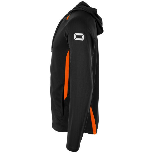 Stadio Hooded Full Zip Top - Black-Orange