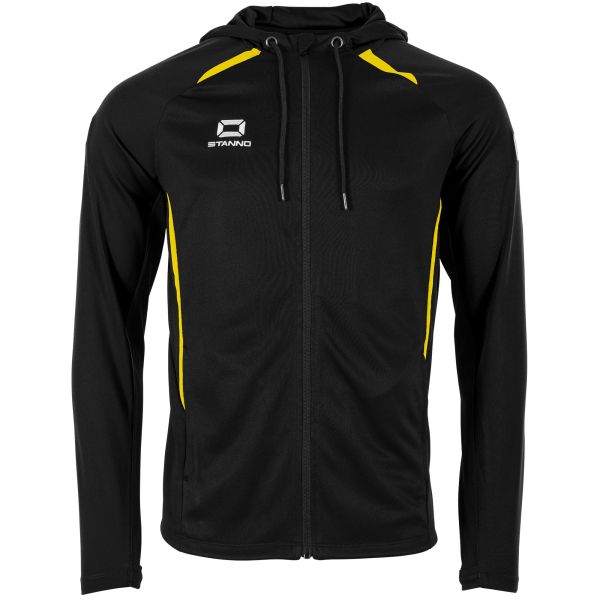 Stadio Hooded Full Zip Top - Black-Yellow