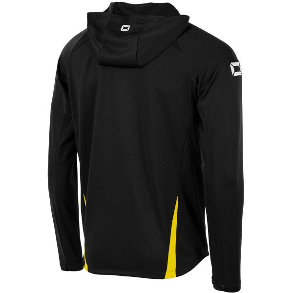 Stadio Hooded Full Zip Top - Black-Yellow