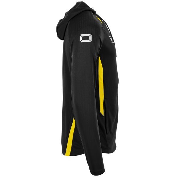 Stadio Hooded Full Zip Top - Black-Yellow