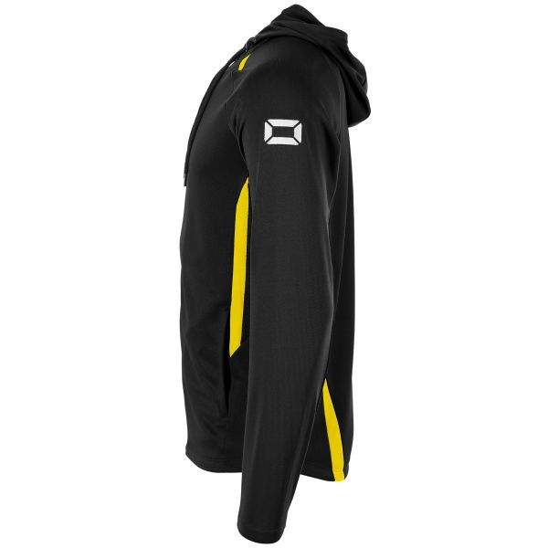 Stadio Hooded Full Zip Top - Black-Yellow