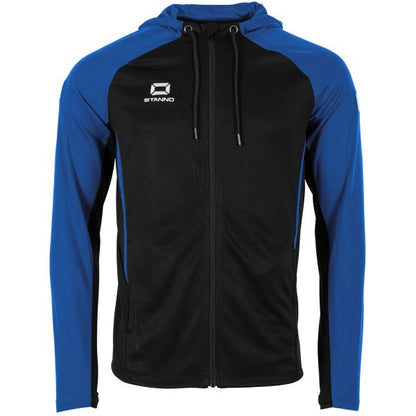 Stadio Hooded Full Zip Top - Black-Royal