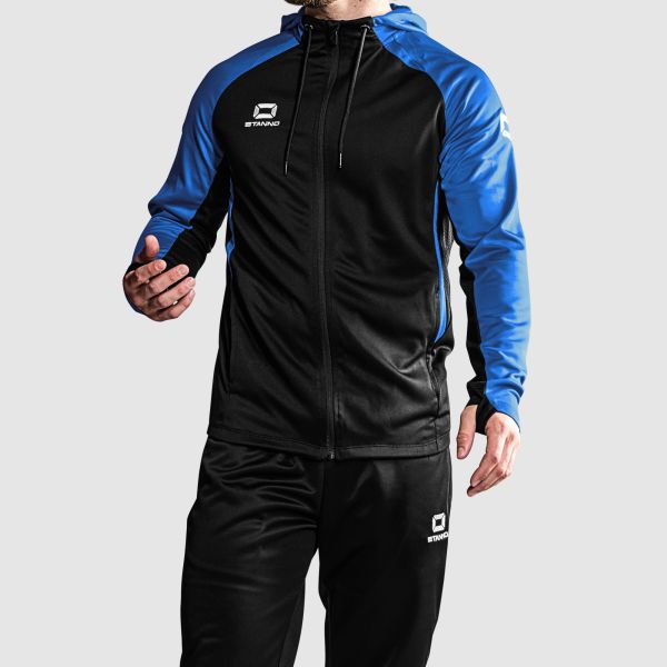 Stadio Hooded Full Zip Top - Black-Royal