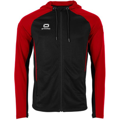 Stadio Hooded Full Zip Top - Black-Red