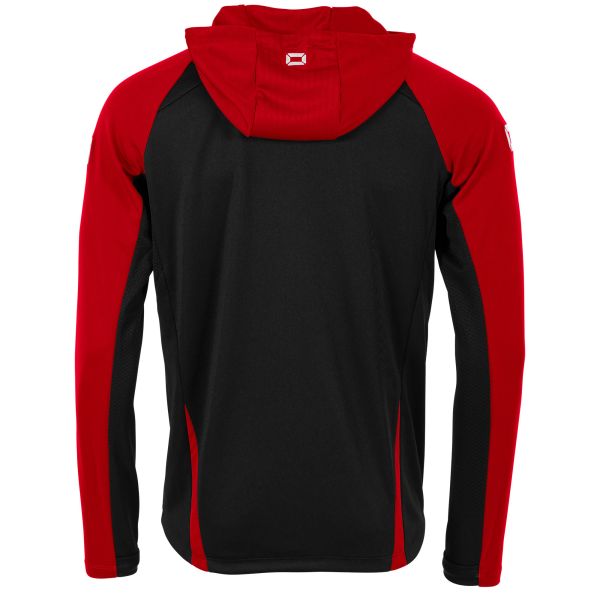 Stadio Hooded Full Zip Top - Black-Red