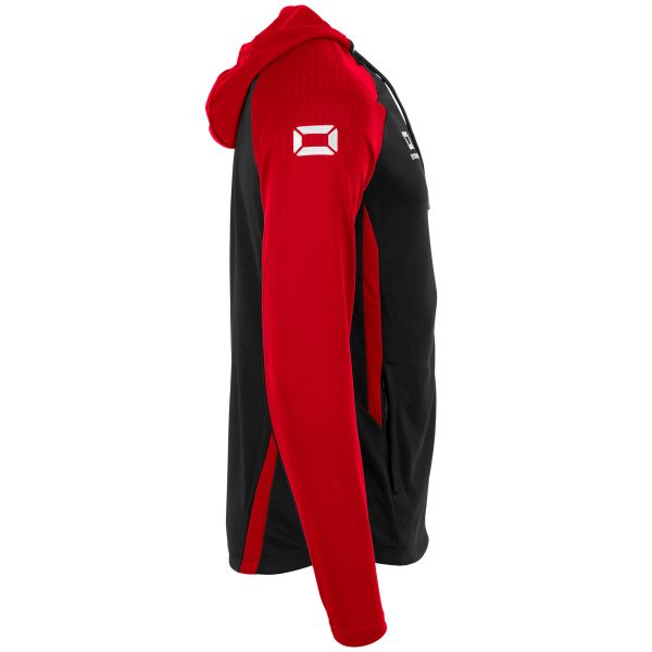 Stadio Hooded Full Zip Top - Black-Red
