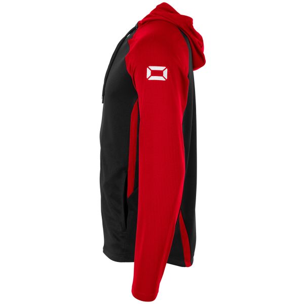 Stadio Hooded Full Zip Top - Black-Red