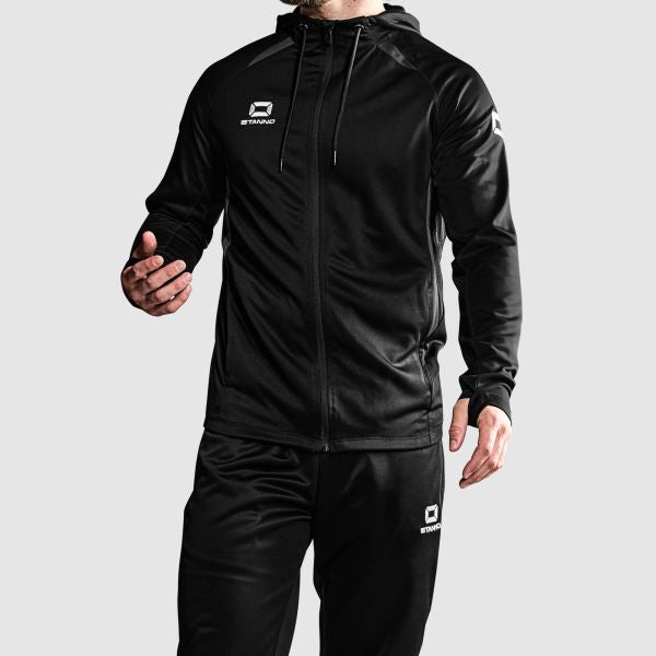 Stadio Hooded Full Zip Top - Black-Anthracite