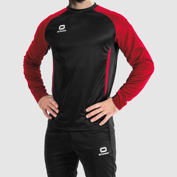 Stadio Round Neck Top - Black-Red