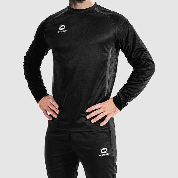 Stadio Round Neck Top - Black-Anthracite