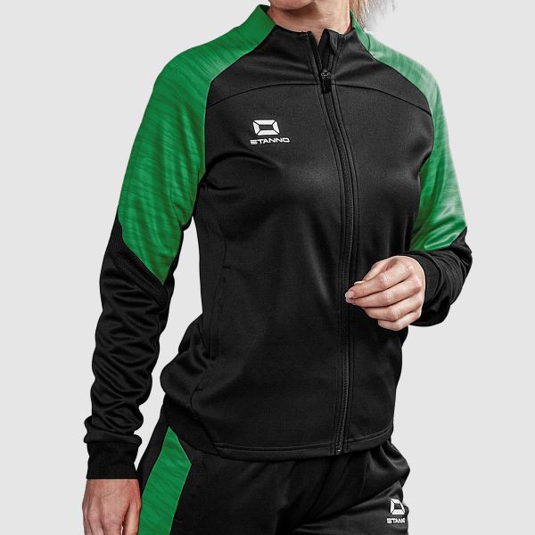 Bolt Full Zip Top Ladies - Black-Green