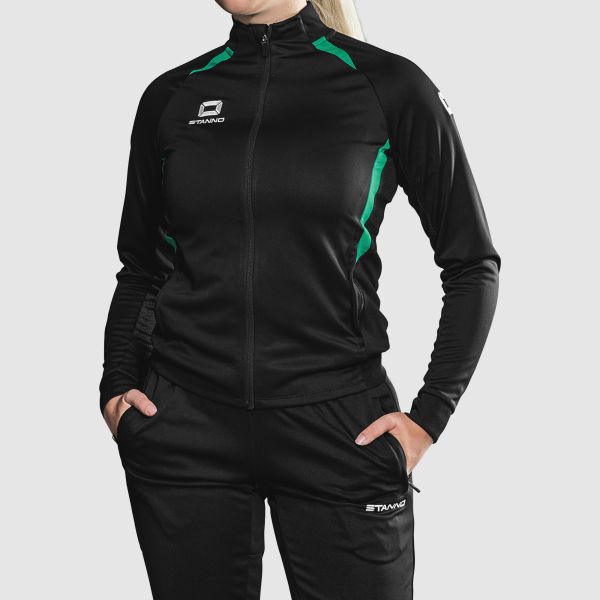 Stadio Full Zip Top Ladies - Black-Green