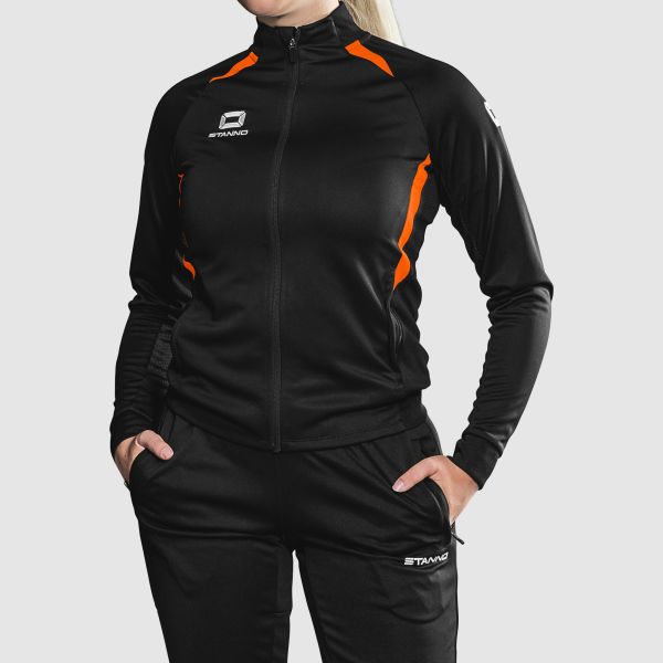 Stadio Full Zip Top Ladies - Black-Orange