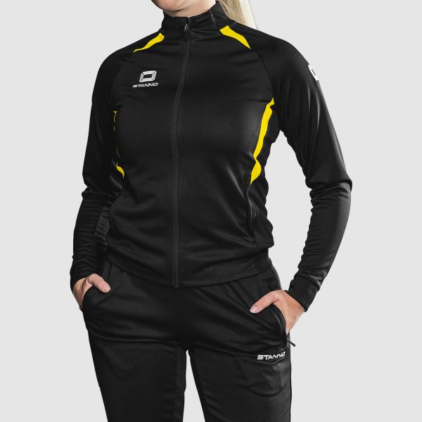 Stadio Full Zip Top Ladies - Black-Yellow