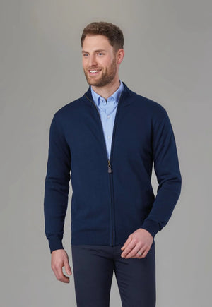 4218 Columbus Male Zip Cardigan - Navy