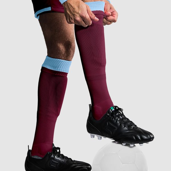 Combi Sock - Maroon-Sky Blue