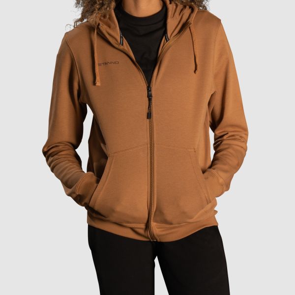 Base Hooded Full Zip Sweat Top - Brown