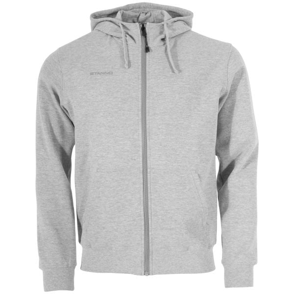 Base Hooded Full Zip Sweat Top - Grey Melange
