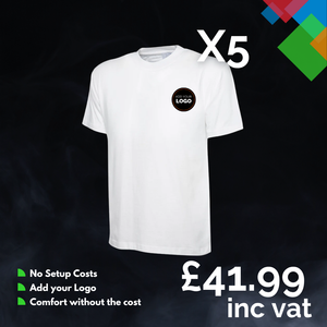 5 Custom T-Shirts with Free Logo Bundle