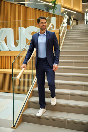 8026 Taurus Male Jersey Stretch Trouser - Navy