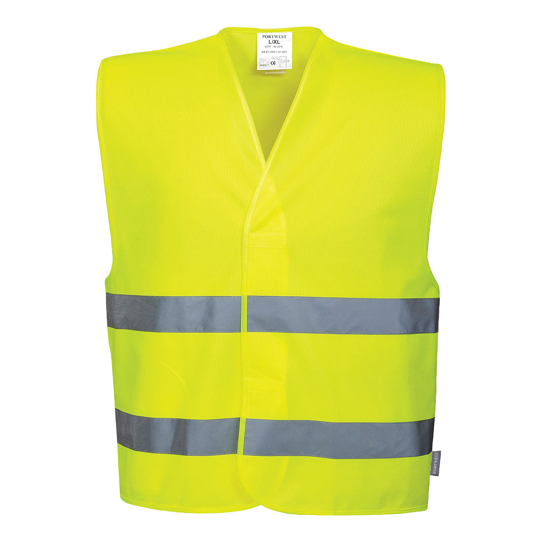 C475 Hi-Vis Two Band Dual ID Holder Vest - Orange