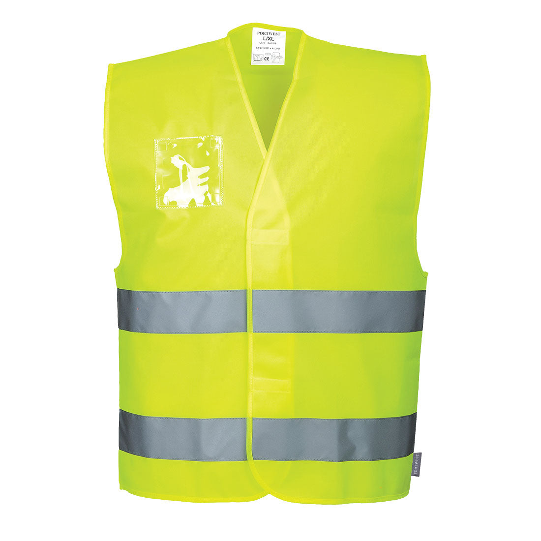 C475 Hi-Vis Two Band Dual ID Holder Vest - Yellow