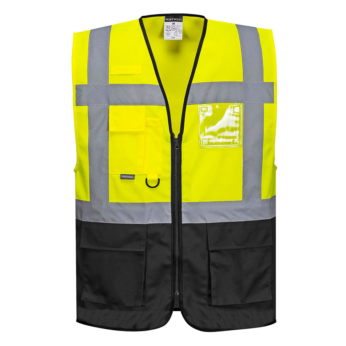 C476 Warsaw Hi-Vis Contrast Executive Vest - Yellow/Black