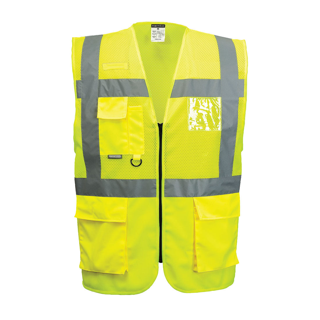 C496 Madrid Hi-Vis Half Mesh Executive Vest - Yellow