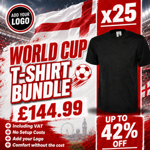 25 Custom T-Shirts with Free Logo World Cup Bundle