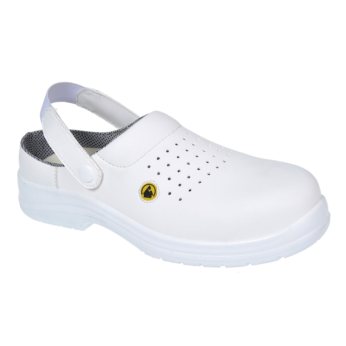 FC03 Compositelite ESD Perforated Safety Clog White SB AE